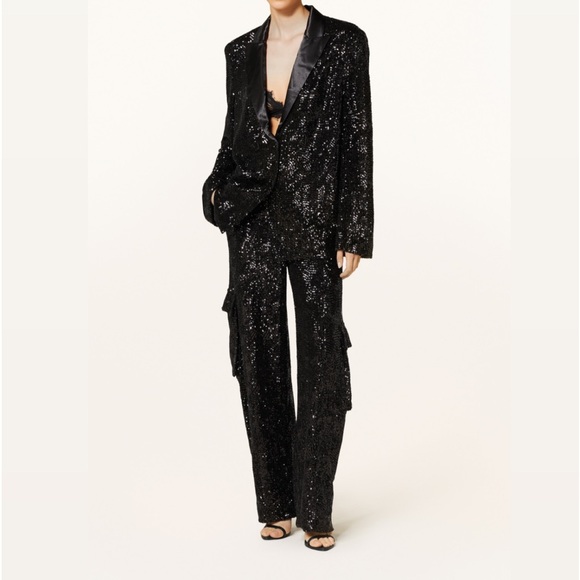 Rotate Birger Christensen Sequined Oversized Single-Breasted Blazer - Picture 3 of 5